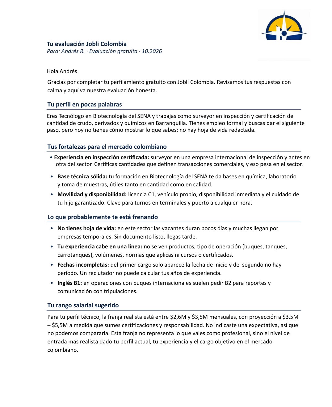 Ejemplo anonimizado de evaluación gratuita, página 3